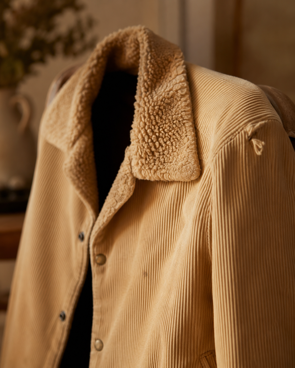 Miguel's coat, marked with mortar